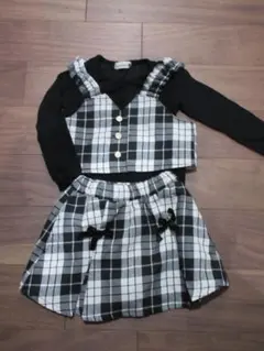 試着のみ♡ブランシェス セットアップ 長袖 チェック ベスト スカパン トップス