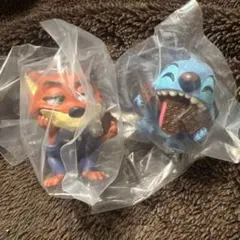 ディズニー　ガチャガチャ　2個　ステッチ　ニック　新品　匿名発送