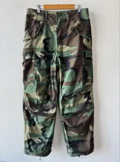 80s M-65 ウッドランドカモ カーゴ パンツ S ミリタリー 迷彩