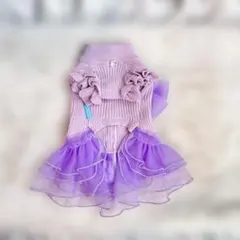 カリーナ KALINA サンプル 裾オーガンジーワンピースラベンダー XS相当