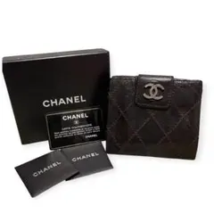 CHANEL シャネル キャビアスキンワイルドステッチ Wホック二つ折財のサムネイル