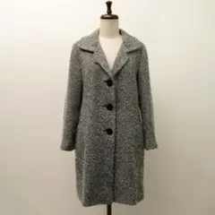 ダナパリ ツイード風ミドルコート グレー系 サイズM*KC935