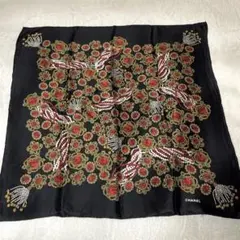 CHANEL 大判スカーフ シルク100 ブラック ヴィンテージ 85×85 - メルカリ