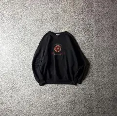 90s USA製刺繍デザイン ヴィンテージ スウェットトレーナー ブラック