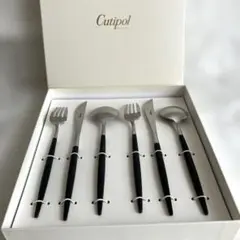 【新品未使用】Cutipol GOA ブラック シルバー カトラリー 6本セットのサムネイル