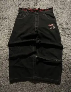 レア 90s FUBU black baggy denim B-boy BIGのサムネイル