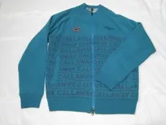 キャロウェイ ターコイズ フルジップ ニットゴルフウェア メンズLサイズ