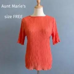 アントマリーズ Aunt Marie's シアー ピンクカットソー 透け感のサムネイル