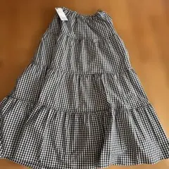 ギンガムチェック ティアードロングスカート