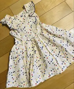 【未使用品】プチバトー 104cm水玉模様ノースリーブワンピース4ans