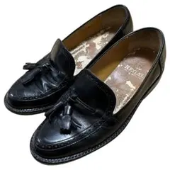 REGAL ブラック レザー タッセルローファー 241/2EE