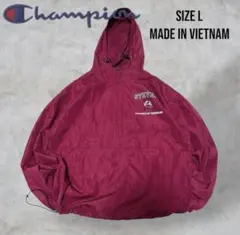 【Champion】チャンピョンアノラックパーカーカレッジロゴナイロン赤L