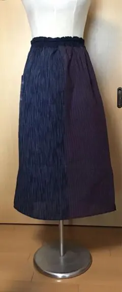 しじら織✨細見えギャザースカート✨一点物❣️