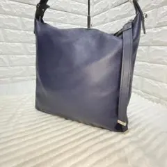【美品】FURLA フルラ オールレザー ショルダーネイビー 紺 ワンショルダー