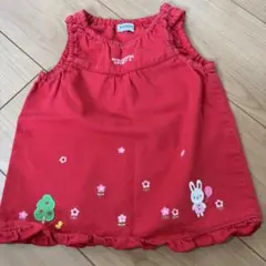 MIKI HOUSE FIRST ベビーワンピース 80cm 赤のサムネイル