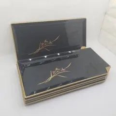 会津塗 漆器 膳 5客セット 菖蒲柄 黒塗り - メルカリ