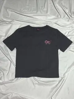 9090 Girl Logo Tee チャコールピンクレ オパード ヒョウ柄