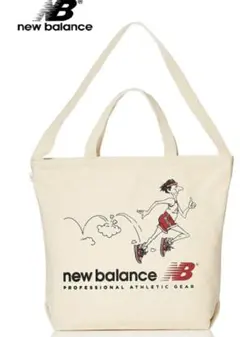 new balance イラストトートバッグ アイボリー 手持ちの２way