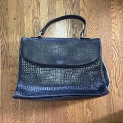 ブラック クロコダイル風 ハンドバッグ