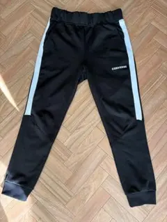 CONVERSE ブラック ジョガーパンツ サイドストライプ