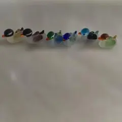 ガラス製水鳥の置物6個セット