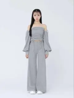 M me eme エムミーエメ オフショルダー スウェット セットアップ