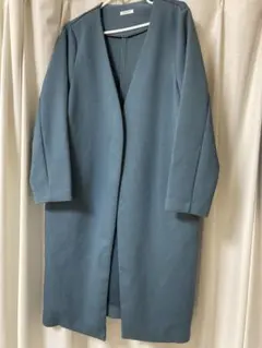 【ハニーズ GLACIER】 ノーカラー ロングコート M 薄手コート