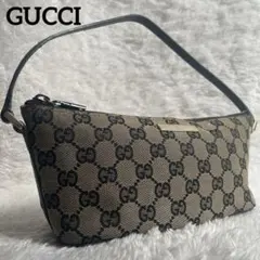 GUCCI グッチ GGキャンバス アクセサリーポーチ ミニバッグ ロゴプレート