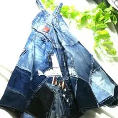 ☆Back刺繍ダークカラー デニム 超ボリューム ティアードスカート 