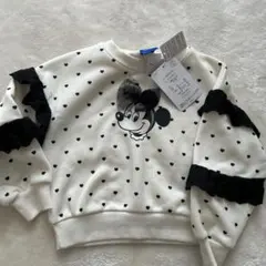 最終値下　ディズニー ミニーマウス トレーナー 110 モノクロ