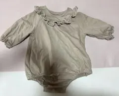 デビロック 綿100％ フリルスウェットロンパース グレージュ 70