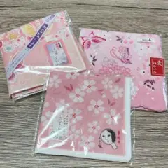 ピンク色のハンカチまとめ売りセット