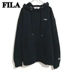 FILA 黒　スウェット　パーカー　M 長袖　刺繍ロゴ　裏毛　秋冬　カジュアル