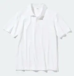 未使用 ユニクロ エアリズムコットンカノコポロシャツ 半袖　白　UNIQLO