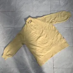 GLOBAL WORK ニット ハイネック バルーン袖 ふんわり イエロー L