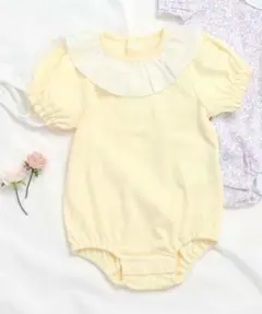 襟フリルボディスーツ新品