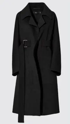 UNIQLO+J カシミヤブレンド ラップロングコート ブラック　M