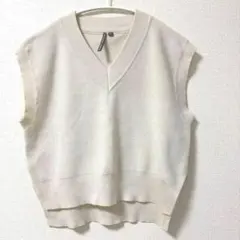 HK WORKS LONDON アイボリー Vネック ニットベスト M 春