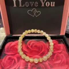 天然石ブレスレット　ゴールドルチルクォーツ　 タイチンルチルクォーツ