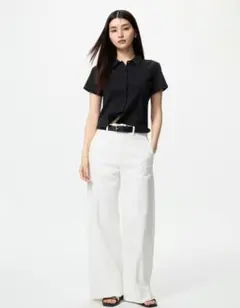 ホワイト ワイドパンツ