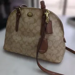 【美品】COACH コーチ 2way ショルダーバッグ シグネチャー ドーム型