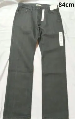 タグ付き UNIQLO グレー レギュラーフィットストレートジーンズ 84cm