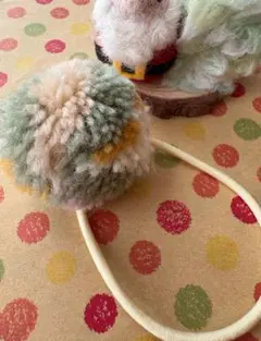ポンポン付きヘアゴム カラフル ハンドメイド