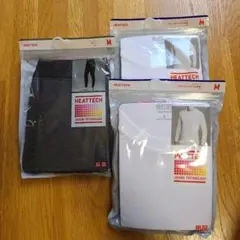 UNIQLO ヒートテック クルーネックT長袖 タイツ Mサイズ 3点セット