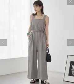 kastane カットアウトシャーリングデニムサロペット