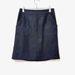 ✨日本製✨ アンタイトル 0 ミニスカート 台形 シンプル 上品 美ライン 紺