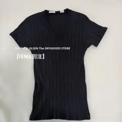 【IENA別注】ヤングアンドオルセン ブロードリブ Vネック半袖カットソー 2