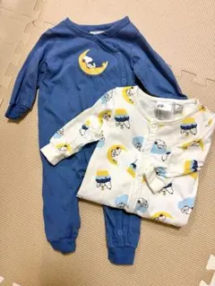 H&M PEANUTS スヌーピー ロンパース 2枚セット 68cm