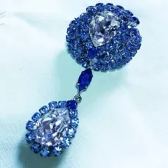 サファイアブルー／ライトストーン／アンティークスタイル／宝石風デザイン