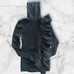 sov.ソブダブスタタートルネックウールニットサイズ38 M 黒ブラック